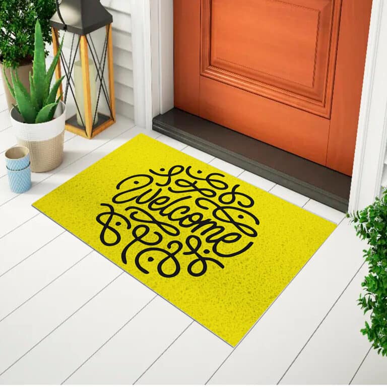 Capacho Frase – Welcome Lethering Amarelo