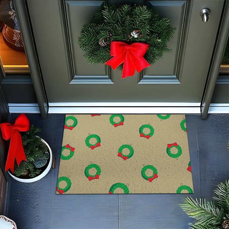 Tapete De Porta Capacho Divertido NATAL MINIMALISTA GUIRLANDA