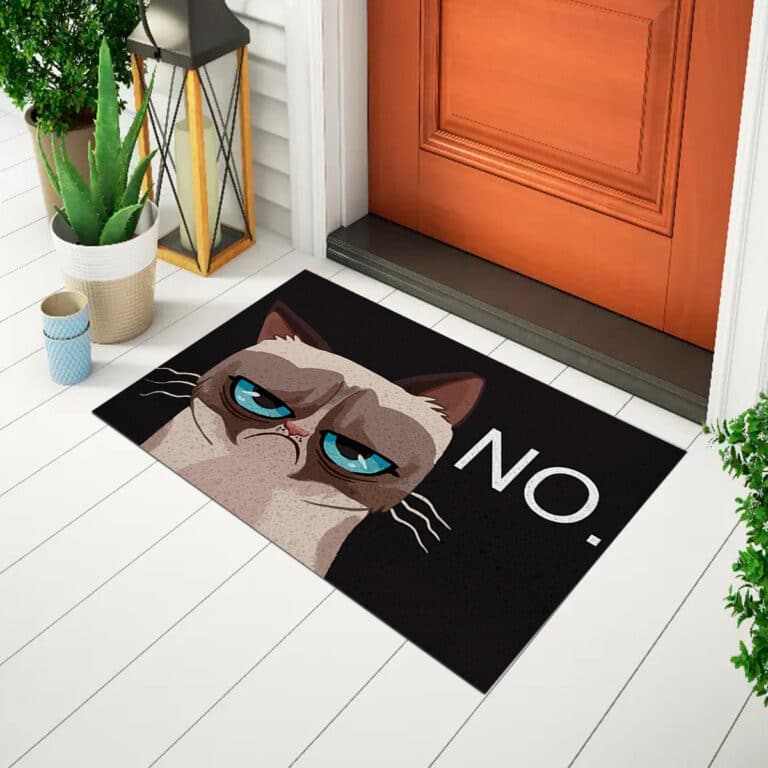 Capacho Frase – Gato No Fundo Preto