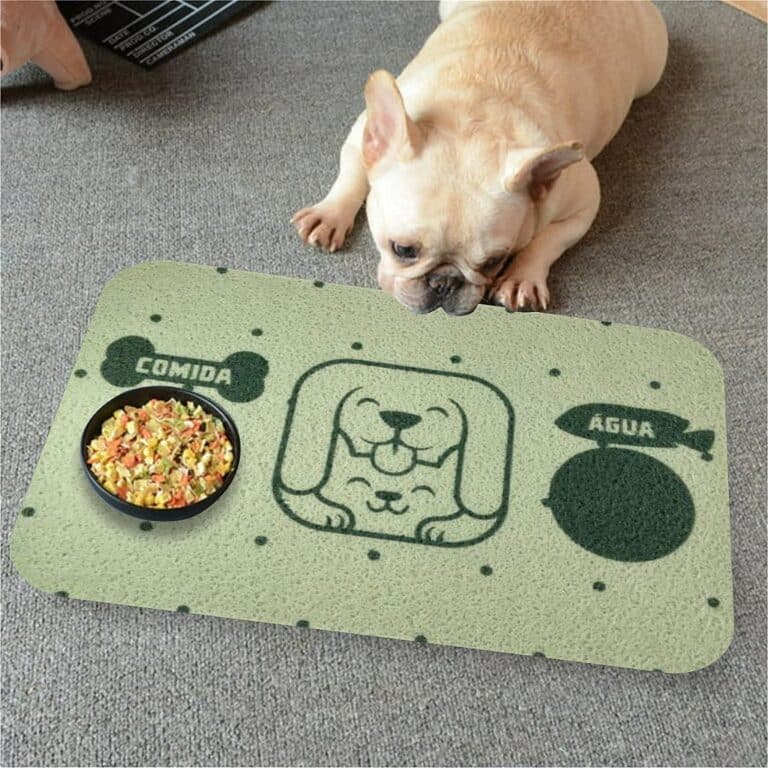 Tapete Capacho Jogo Americano para Comedouro e Bebedouro Catdog Verde Limão Com Verde Musgo