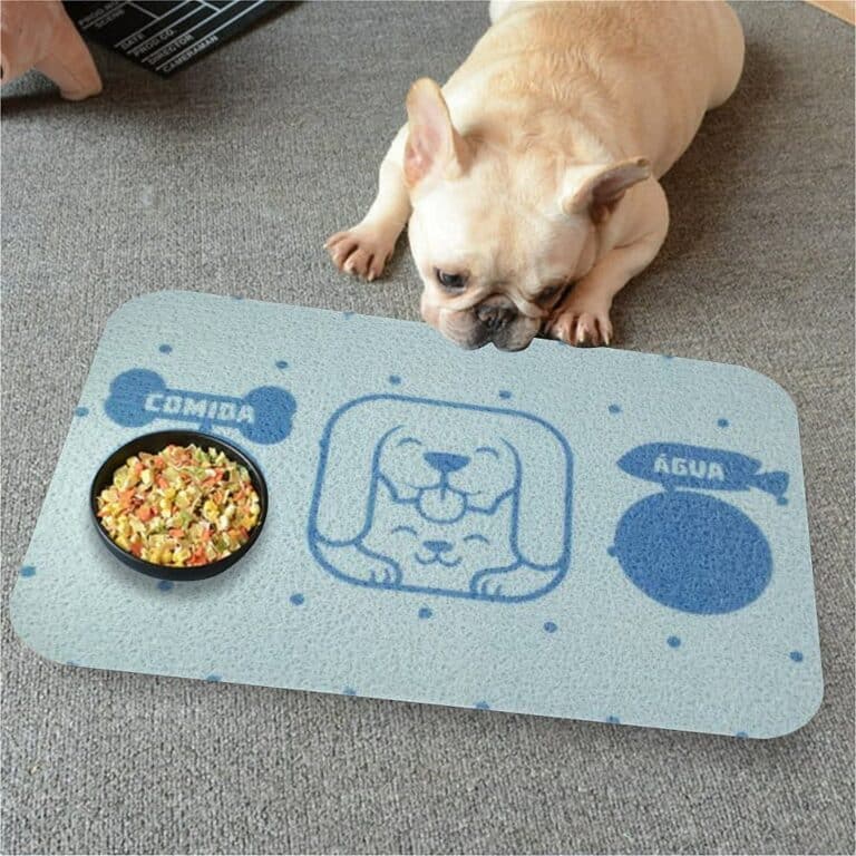 Tapete Capacho Jogo Americano para Comedouro e Bebedouro Catdog Azul Bebe Com Azul Royal