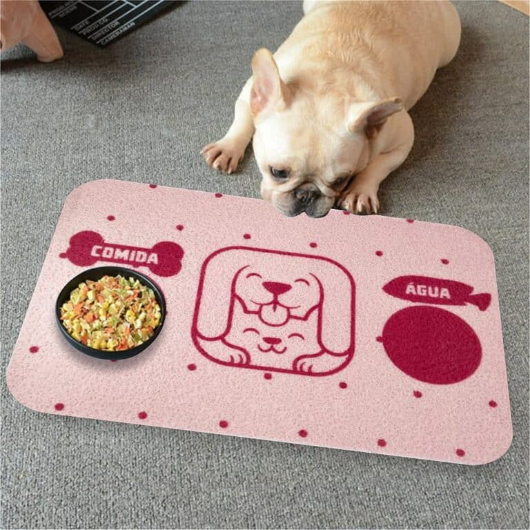 Tapete Capacho Jogo Americano para Comedouro e Bebedouro Catdog Rosa Bebe Com Rosa Escuro