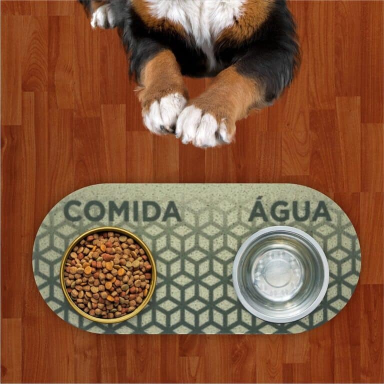 Tapete Capacho Jogo Americano para Comedouro e Bebedouro Verde Água