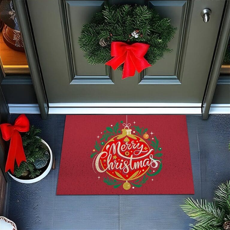 Tapete De Porta Capacho divertido Enfeite de Natal Bordo