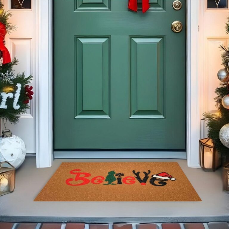 Tapete De Porta Capacho divertido Believe natal